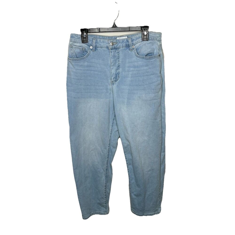 Crown & Ivy Whisker Straight Blue Light Wash Cotton Blend Denim Size 10R Women